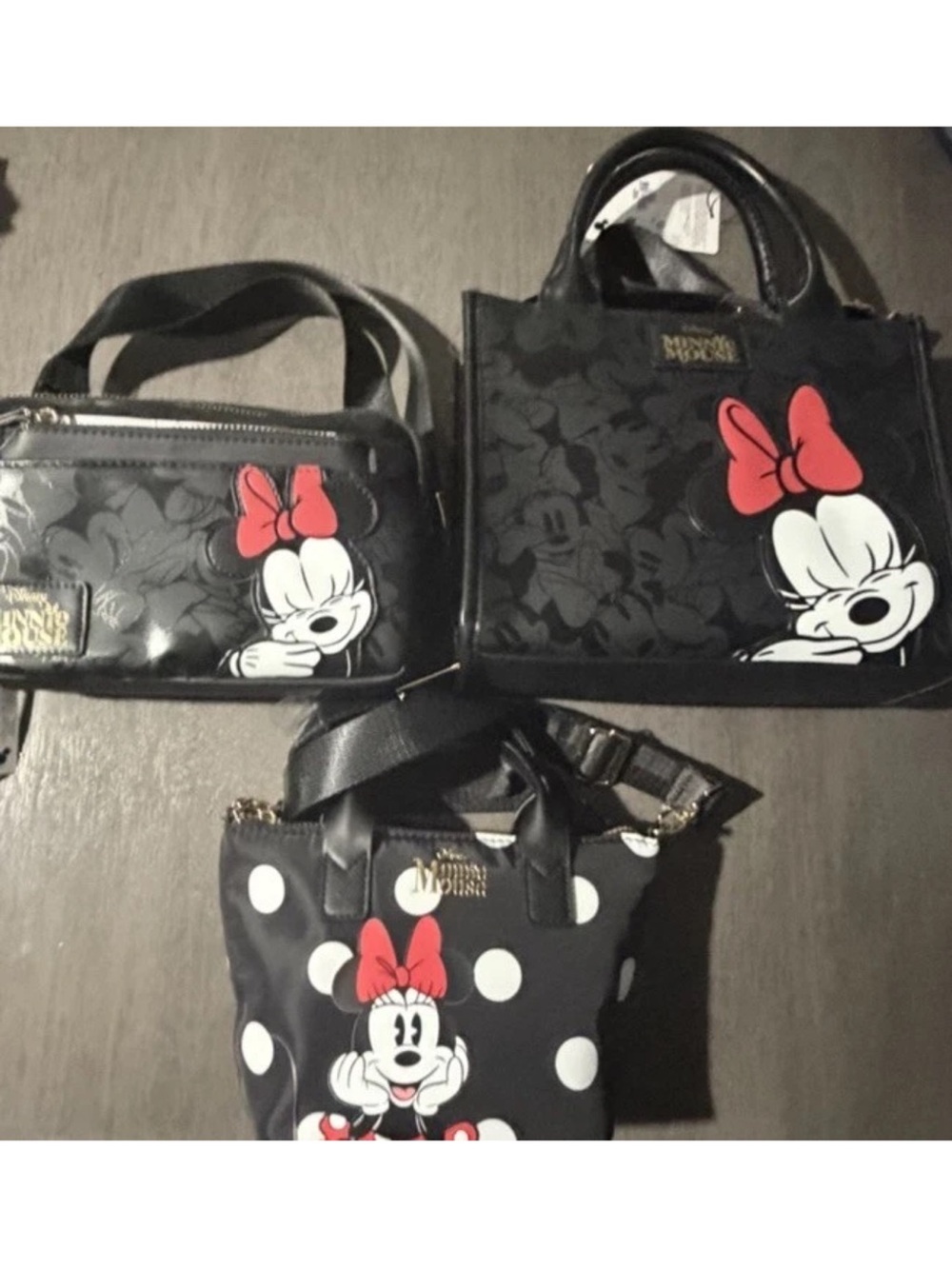Lot Of 3 Disney Minnie Mouse Primark Crossbody w/ Removable Shoulder Strap New